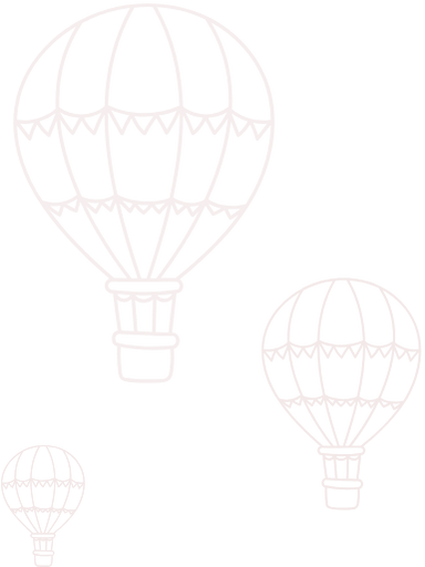 A group of hot air balloons in a clear blue sky.